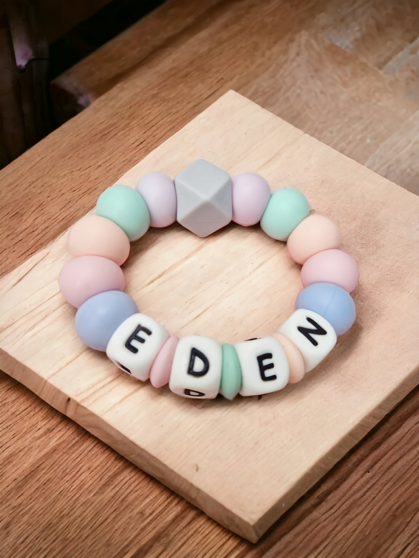 Silicone Personalised Rainbow Teether